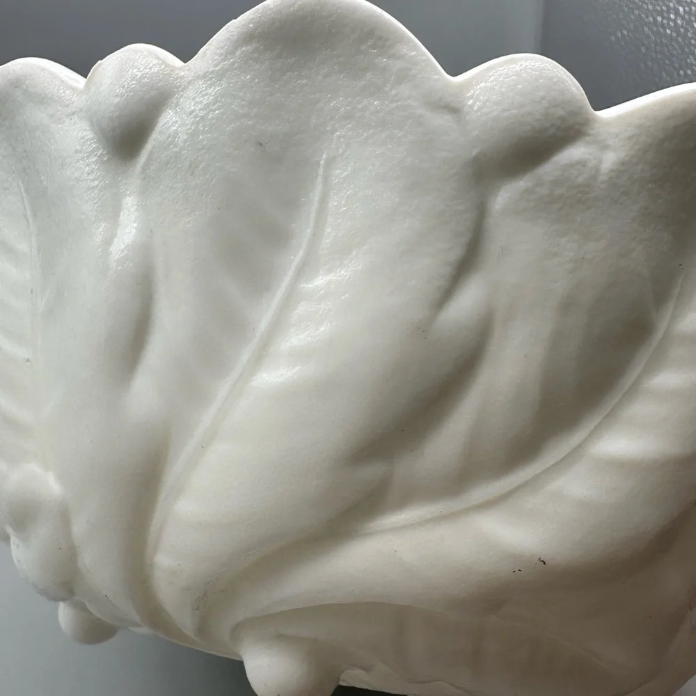 Indiana Glass Wild Rose milk glass footed bowl